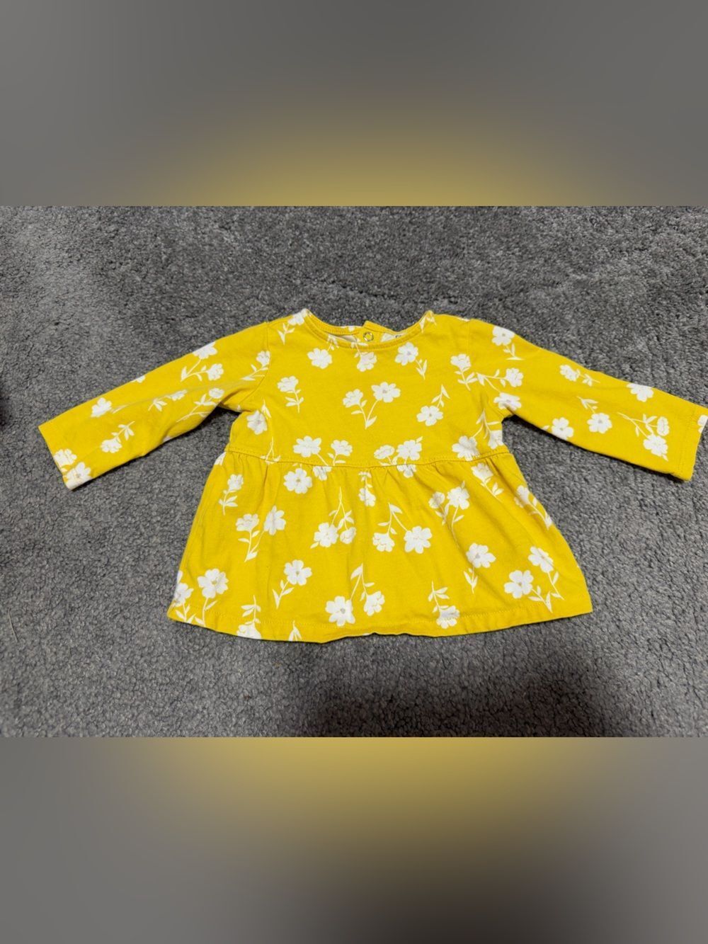 Carters Yellow Floral Peplum Top Baby Girl 6 Months